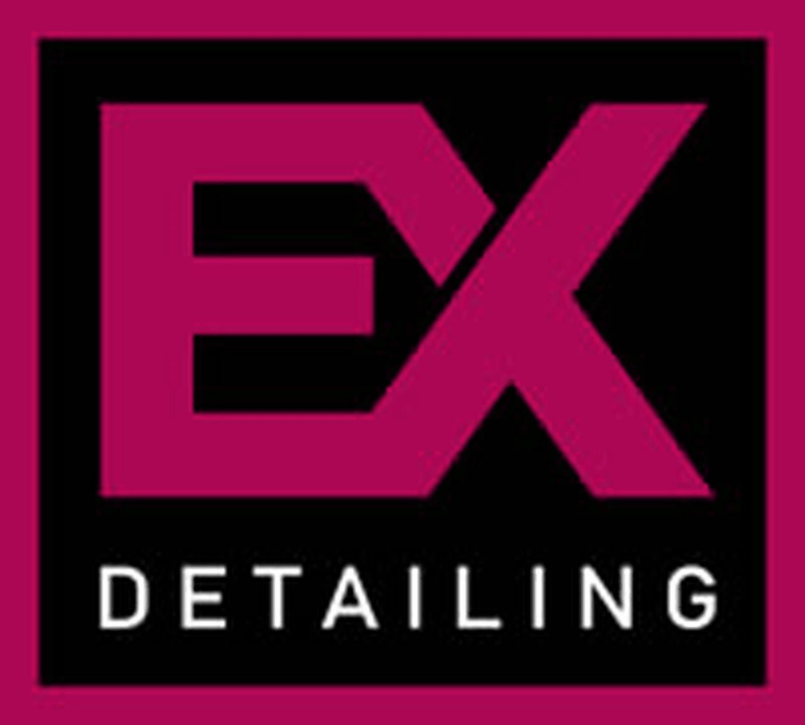 EX Detailing Logo in Magenta, Weiß und Schwarz